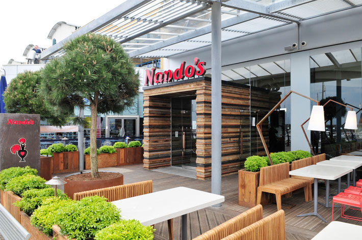outdoor seating at nandos