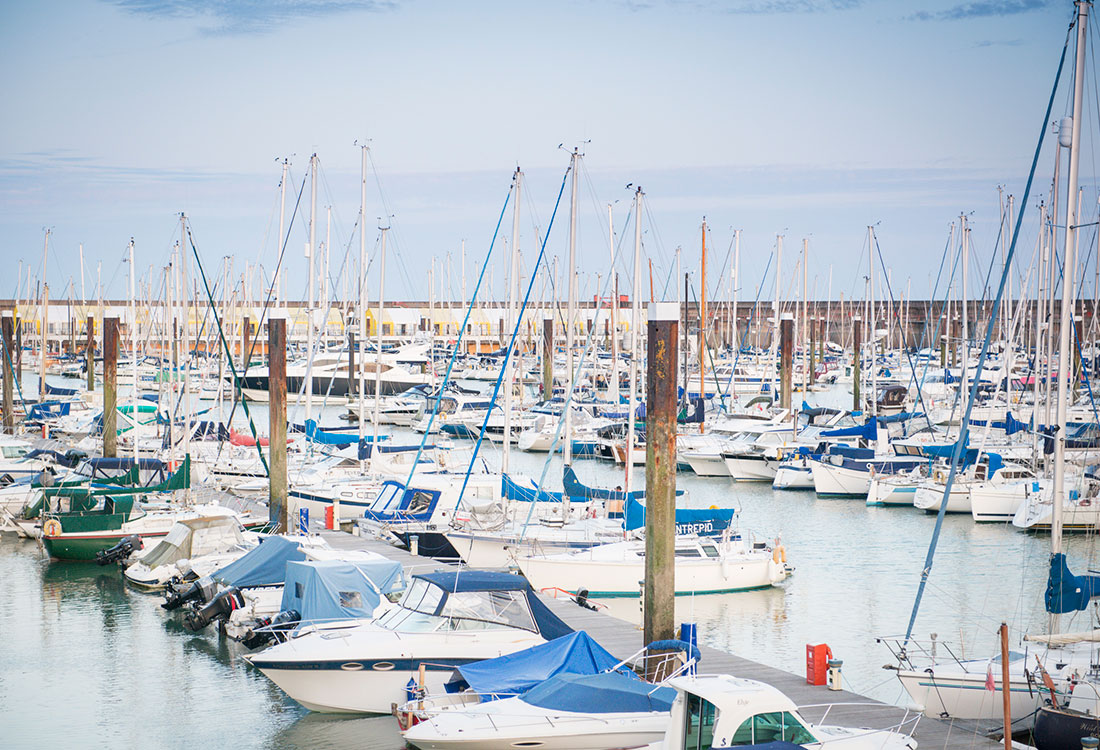 Boats at Brighton Marina view