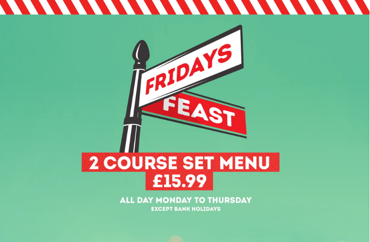 TGI Fridays restaurant offers